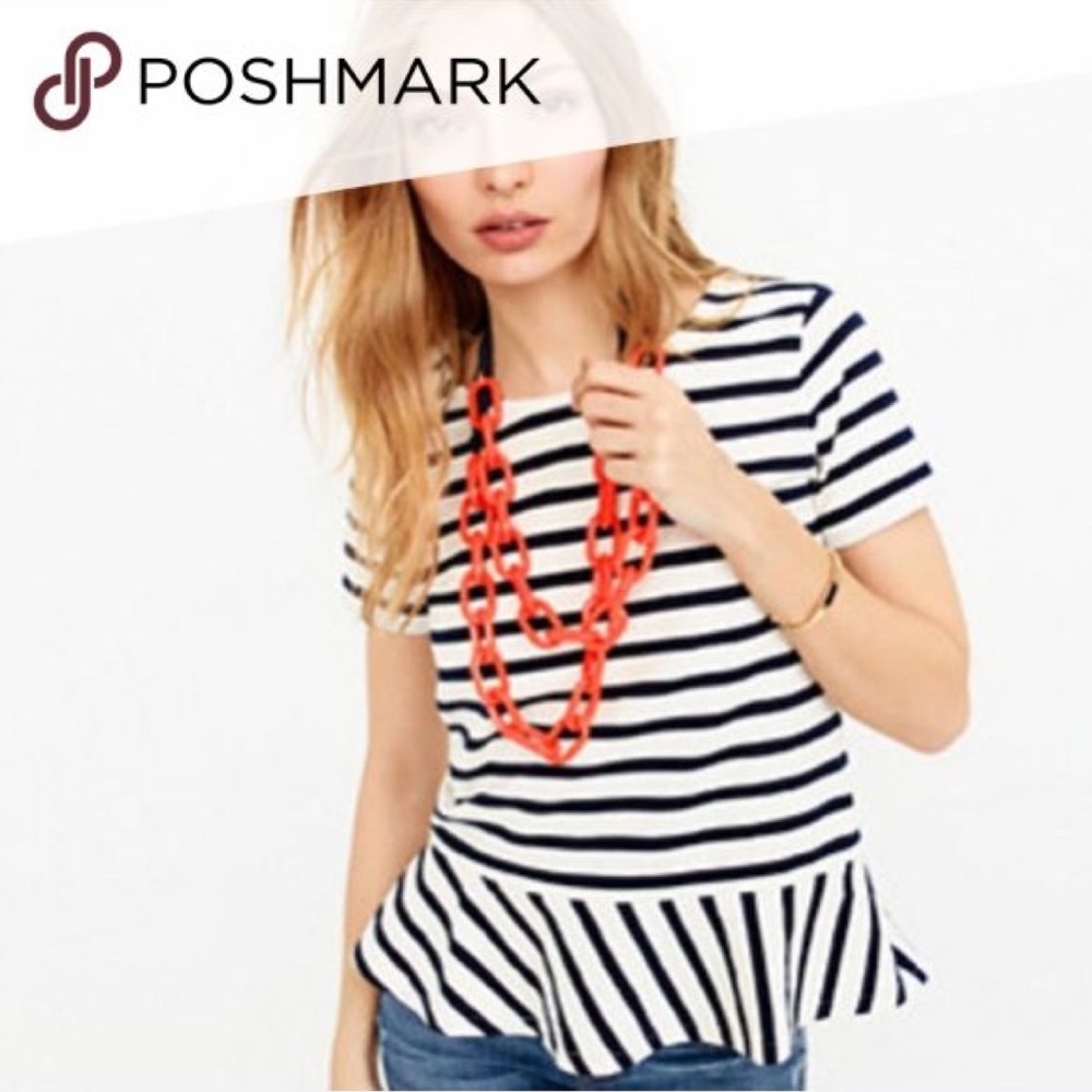 J.Crew Striped Peplum Top